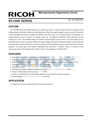 R5106N datasheet - Microprocessor Supervisory Circuit