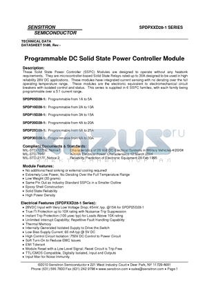 SPDP30D28-1 datasheet - Programmable DC Solid State Power Controller Module