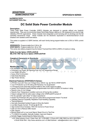 SPDPXXD270 datasheet - DC Solid State Power Controller Module