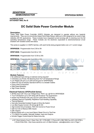 SPDPXXD28 datasheet - DC Solid State Power Controller Module