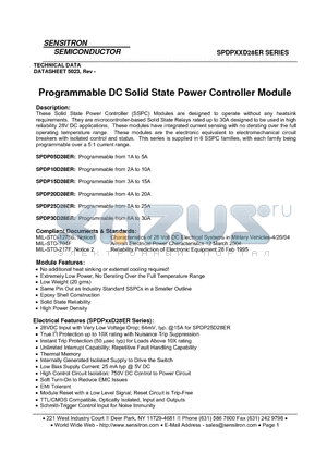 SPDPXXD28ER datasheet - Programmable DC Solid State Power Controller Module