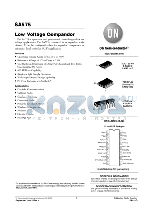 SA575 datasheet - Low Voltage Compandor