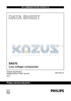 SA575DK datasheet - Low voltage compandor