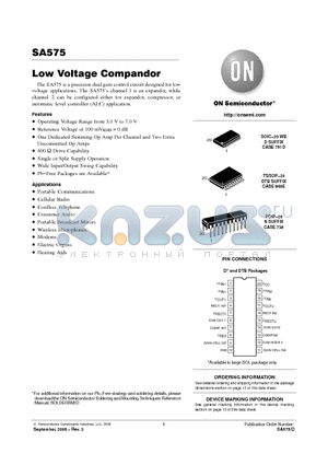 SA575DR2G datasheet - Low Voltage Compandor