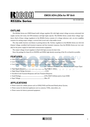R5320X datasheet - CMOS 3CH-LDOs for RF Unit