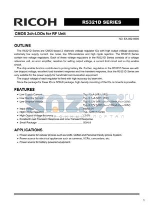 R5321D datasheet - CMOS 2ch-LDOs for RF Unit