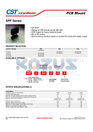 SPF datasheet - PCB Mount