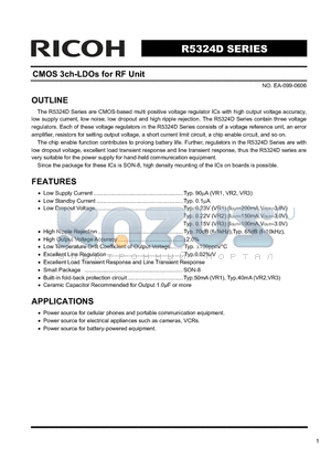 R5324D001A datasheet - CMOS 3ch-LDOs for RF Unit