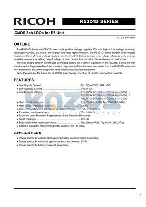 R5324D003B datasheet - CMOS 3ch-LDOs for RF Unit