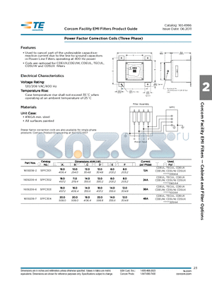 SPFC301 datasheet - Power Factor Correction Coils (Three Phase)