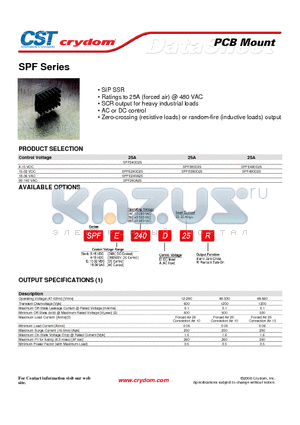 SPFE240D25 datasheet - PCB Mount