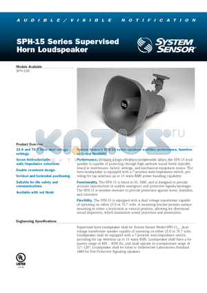 SPH-15R datasheet - Horn Loudspeaker