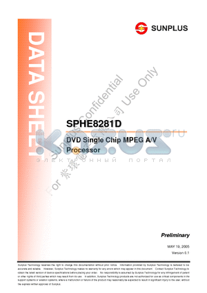 SPHE8281D datasheet - DVD Single Chip MPEG A/V Processor