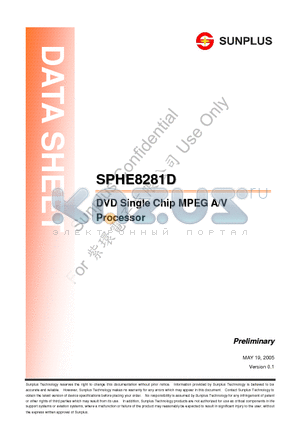 SPHE8281DX datasheet - DVD Single Chip MPEG A/V Processor