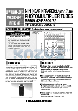 R5509-42 datasheet - NIR PHOTOMULTIPLIER TUBES