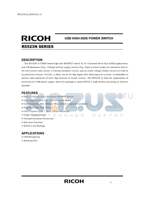 R5523N datasheet - USB HIGH-SIDE POWER SWITCH