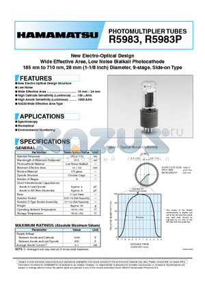 R593 datasheet - PHOTOMULTIPLIER TUBES