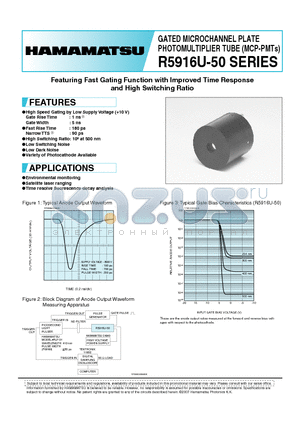 R5916U-52 datasheet - GATED MICROCHANNEL PLATE PHOTOMULTIPLIER TUBE (MCP-PMTs)