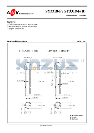 SY3318-F datasheet - High Brightness LED Lamp