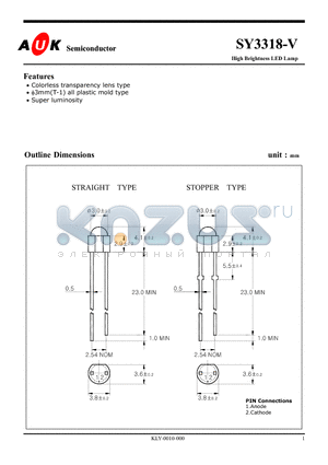 SY3318-V datasheet - High Brightness LED Lamp