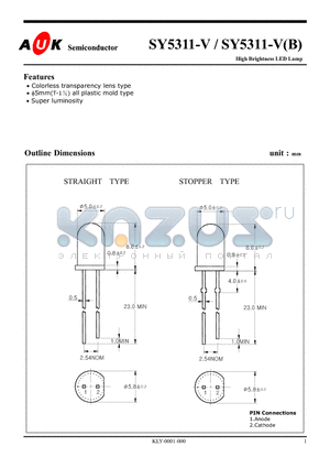 SY5311-V datasheet - High Brightness LED Lamp