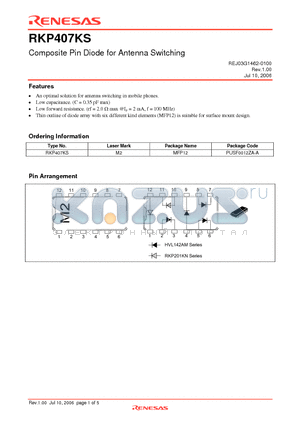 RKP407KS datasheet - Composite Pin Diode for Antenna Switching