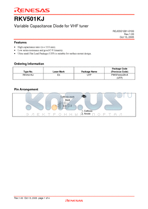 RKV501KJ datasheet - Variable Capacitance Diode for VHF tuner