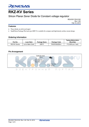 RKZ-KV datasheet - Silicon Planar Zener Diode for Constant voltage regulator