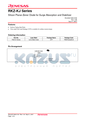 RKZ10B2KJ datasheet - Silicon Planar Zener Diode for Surge Absorption and Stabilizer