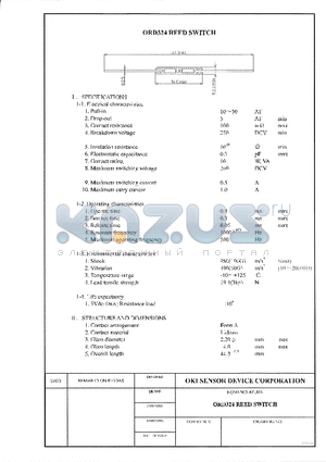 ORD324 datasheet - REED SWITCH