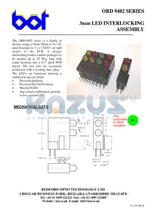 ORD9402 datasheet - 3mm LED INTERLOCKING ASSEMBLY