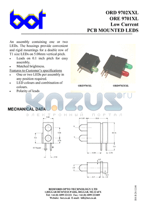 ORD9702 datasheet - PCB MOUNTED LEDS