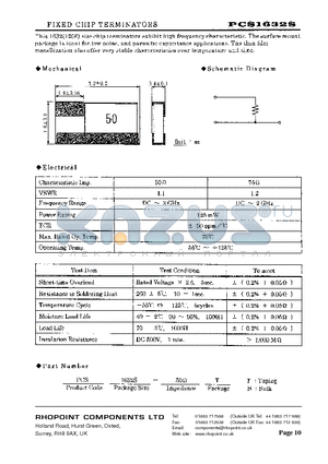 PCS1632S datasheet - FIXED CHIP TERMINTORS