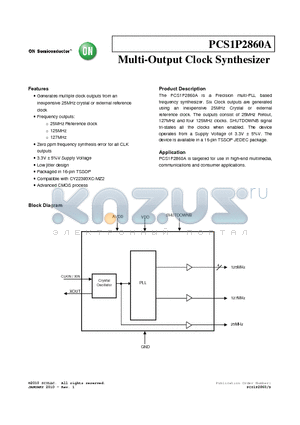 PCS1P2860AG-16TR datasheet - Multi-Output Clock Synthesizer