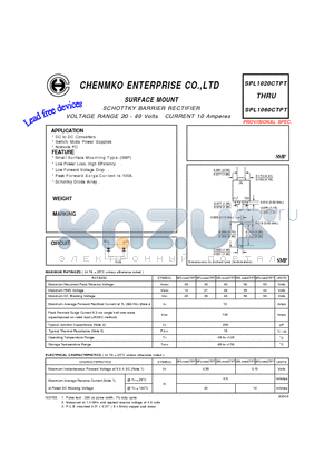 SPL1030CTPT datasheet - SCHOTTKY BARRIER RECTIFIER