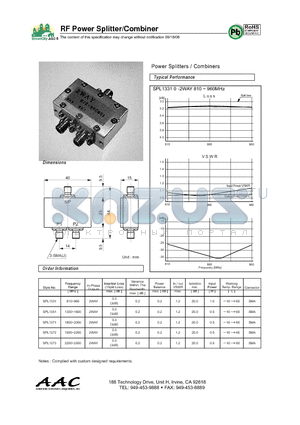 SPL1331 datasheet - RF Power Splitter/Combiner