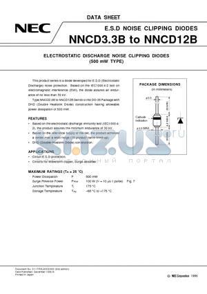 NNCD4.7B datasheet - ELECTROSTATIC DISCHARGE NOISE CLIPPING DIODES 500 mW TYPE