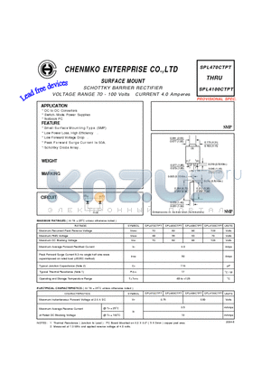 SPL4100CTPT datasheet - SCHOTTKY BARRIER RECTIFIER