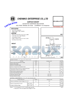 SPL420LLCTPT datasheet - SCHOTTKY BARRIER RECTIFIER