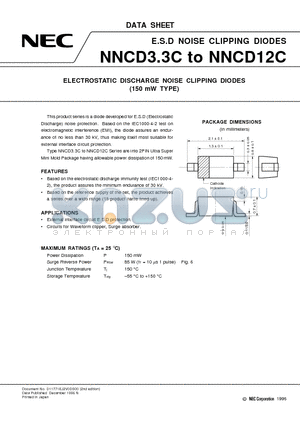 NNCD5.1C datasheet - ELECTROSTATIC DISCHARGE NOISE CLIPPING DIODES 150 mW TYPE