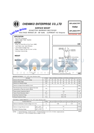 SPL460CTPT datasheet - SCHOTTKY BARRIER RECTIFIER