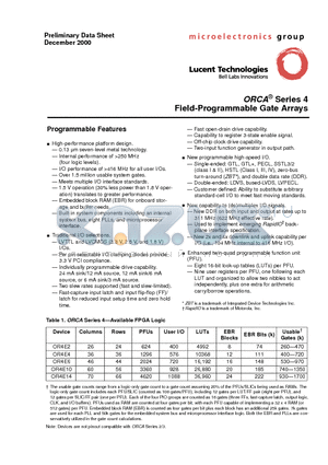 OR4E10 datasheet - Field-Programmable Gate Arrays