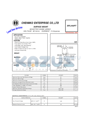 SPL540PT datasheet - SCHOTTKY DIODE ARRAY