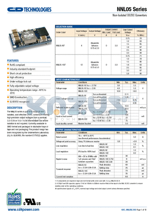 NNL05_06 datasheet - Non-Isolated DC/DC Converters