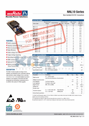 NNL10-2C datasheet - Non-Isolated DC/DC Converters