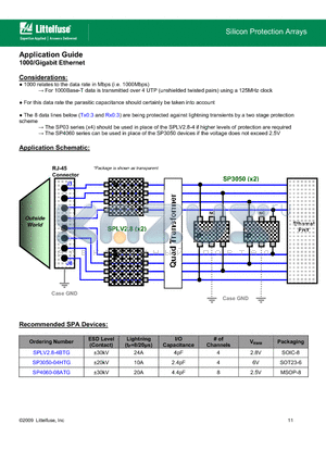 SPLV2.8-4BTG datasheet - 1000 relates to the data rate in Mbps (i.e. 1000Mbps)