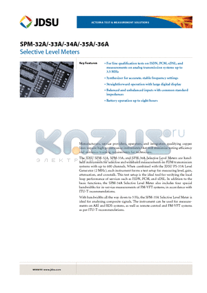 SPM-36A datasheet - Selective Level Meters