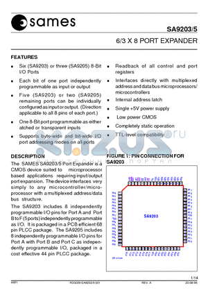 SA9203 datasheet - 6/3 X 8 PORT EXPANDER