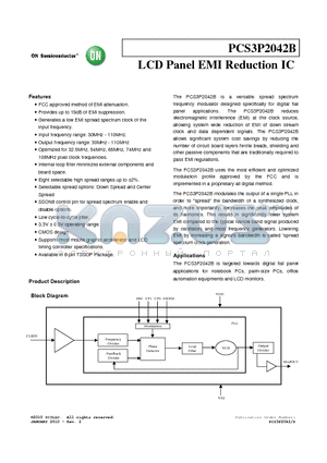 PCS3P2042B datasheet - LCD Panel EMI Reduction IC