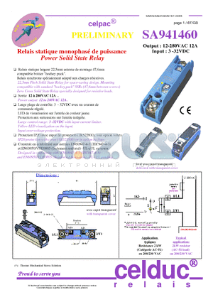 SA941460 datasheet - Power Solid State Relay